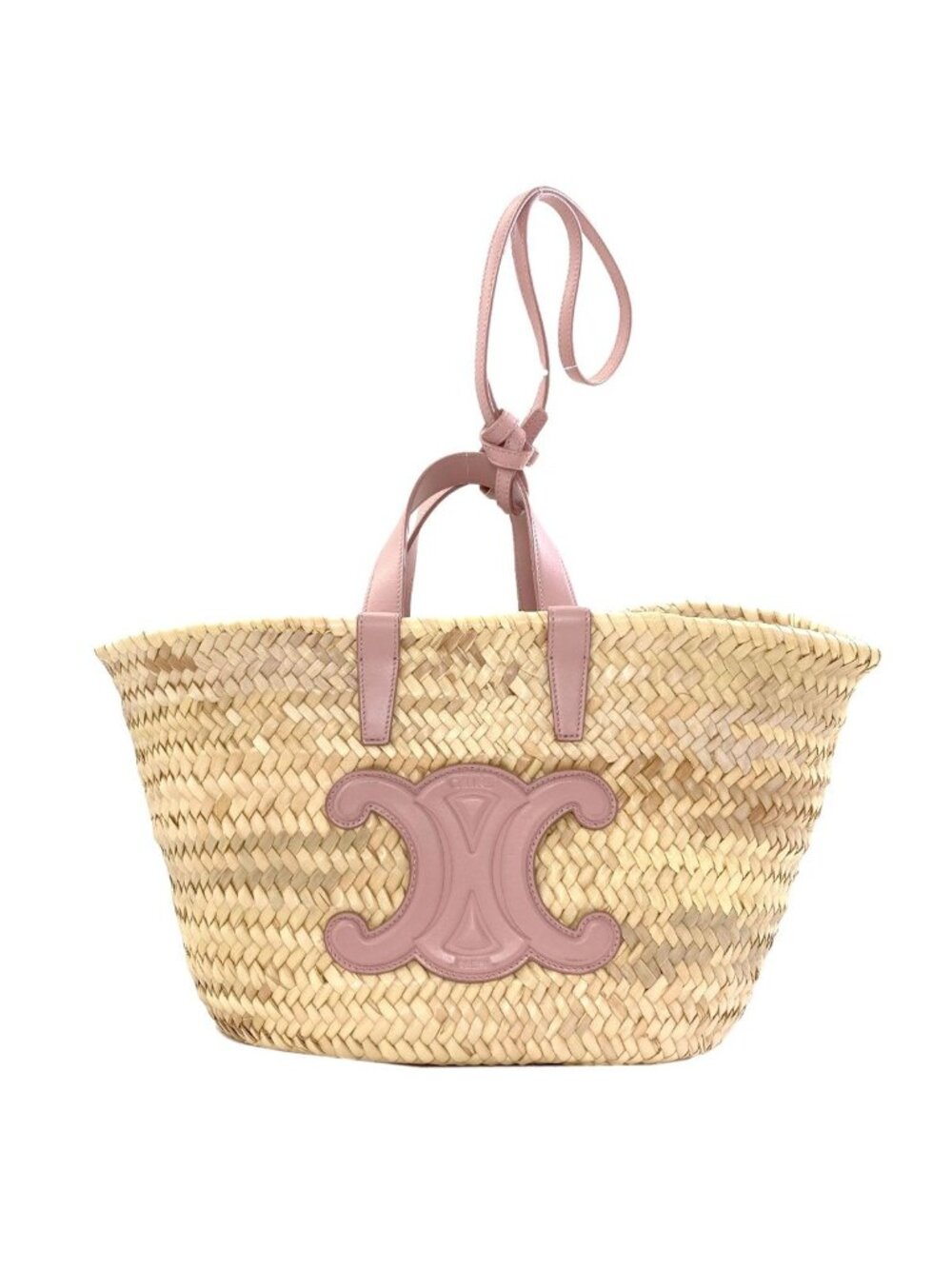 Celine Classic Panier Triomphe Basket Bag 2-Way Handbag Raffia